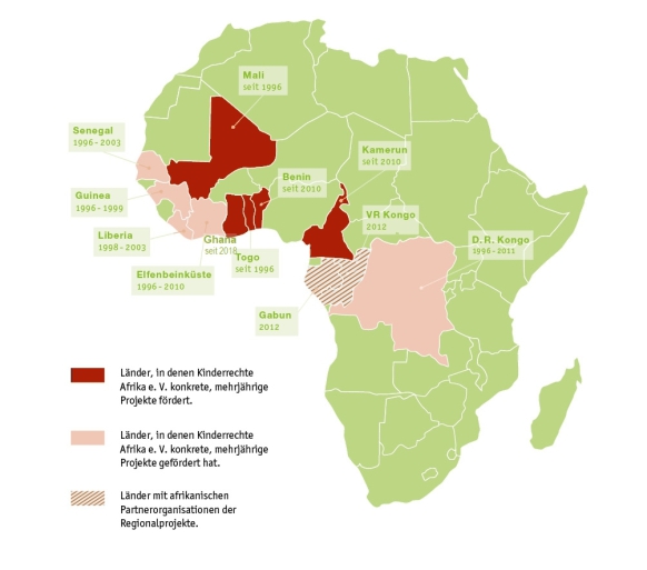 Projektkarte Kinderrechte Afrika e. V.