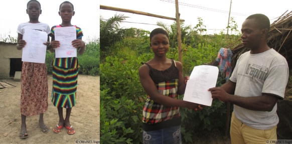 Mit Projektunterstützung haben diese Mädchen in Togo ihre Geburtsurkunden erhalten.
